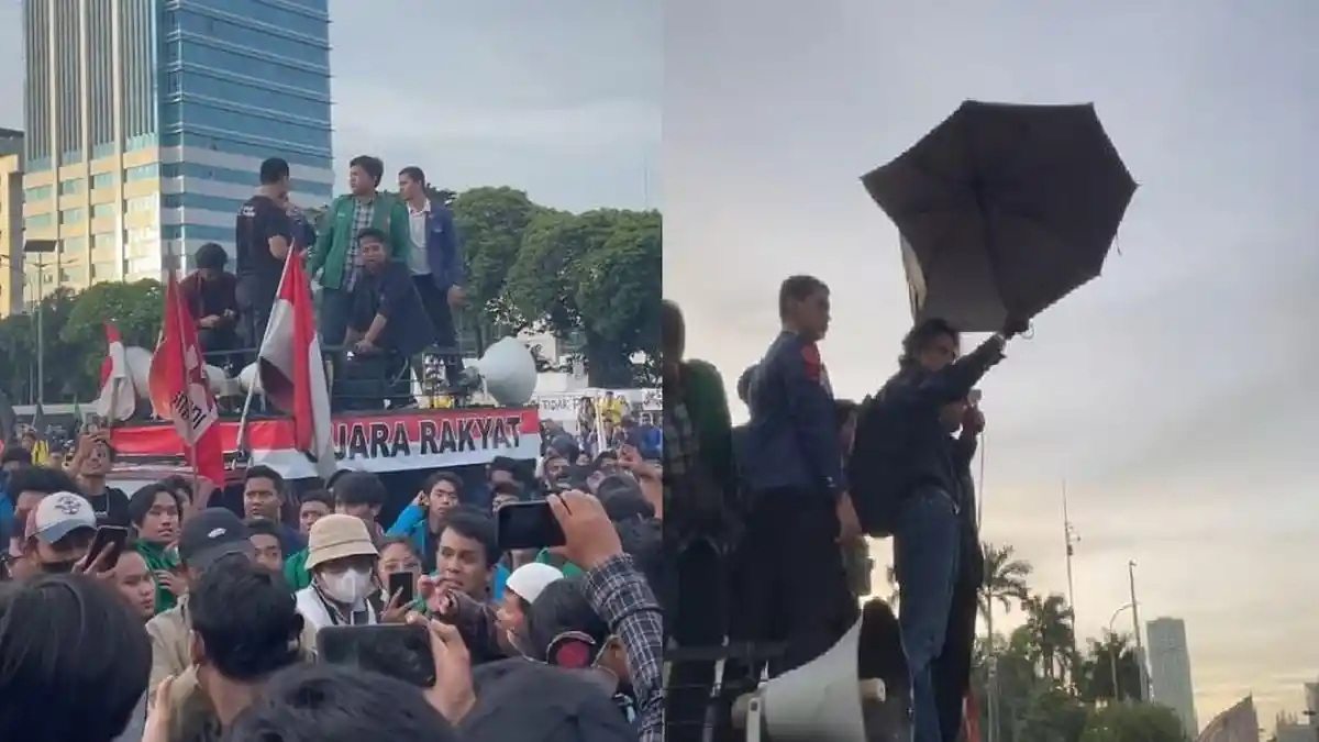 Fakta-fakta Demo Tolak UU Cipta Kerja di DPR: Mahasiswa Memanas hingga Jefri Nichol Berpayung Hitam