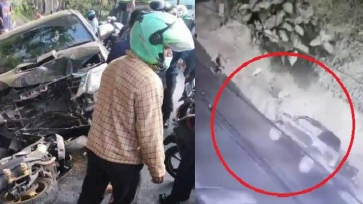 VIDEO CCTV Detik-detik Mobil Wakil Bupati Yalimo Erdi Dabi Tabrak Polwan hingga Tewas