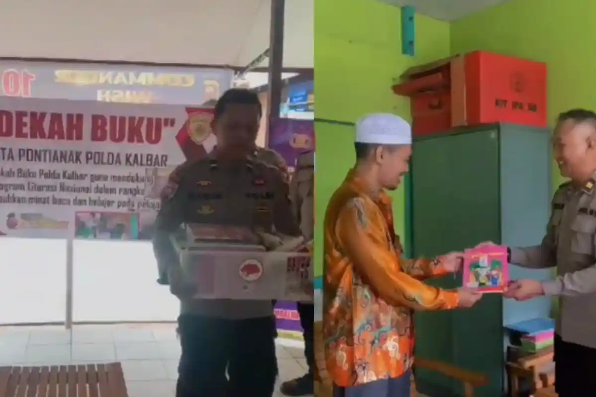 Polresta Pontianak Bagikan Buku ke Sekolah Menjelang Liburan Sekolah