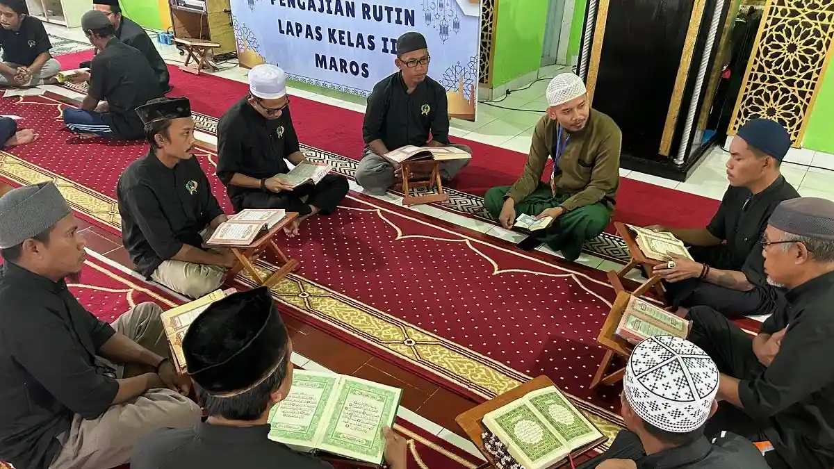 Warga Binaan Lapas Maros Tadarus 8 Juz Permalam, Khatam Alquran Setiap 4 Hari