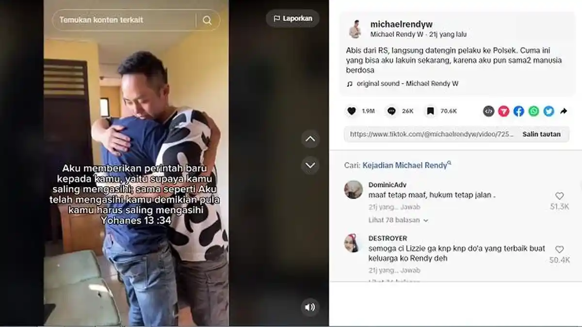 Maafkan Perampok, Tiktokers Semarang Michael Rendy Minta Proses Hukum Tetap Berjalan. Ini Alasannya