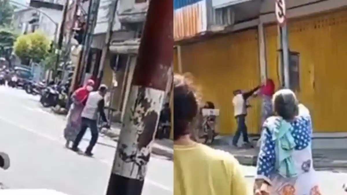 Dua Pengamen Adu Jotos di Tengah Jalan, Pengamen Wanita Tak Terima Lahannya Diserobot