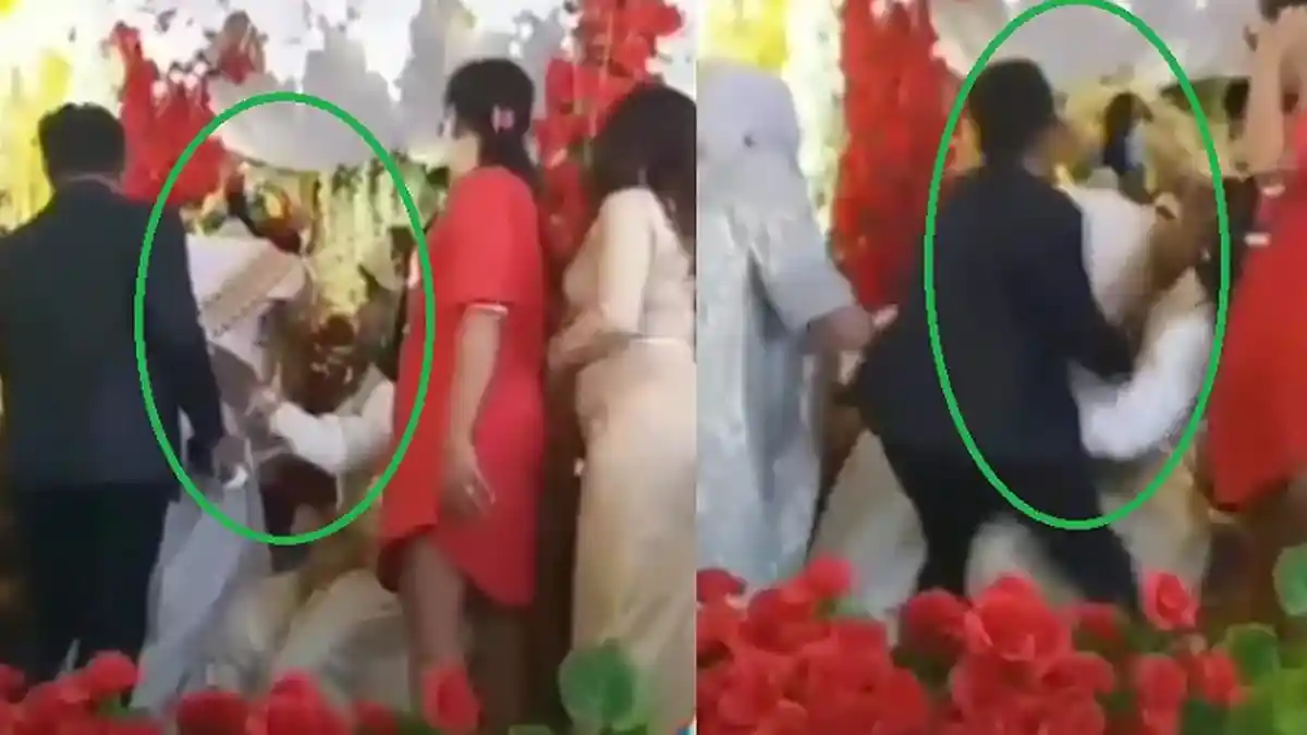 Beredar Video Detik-detik Evi Masamba Pingsan di Pelaminan, Ambruk di Pangkuan Suami