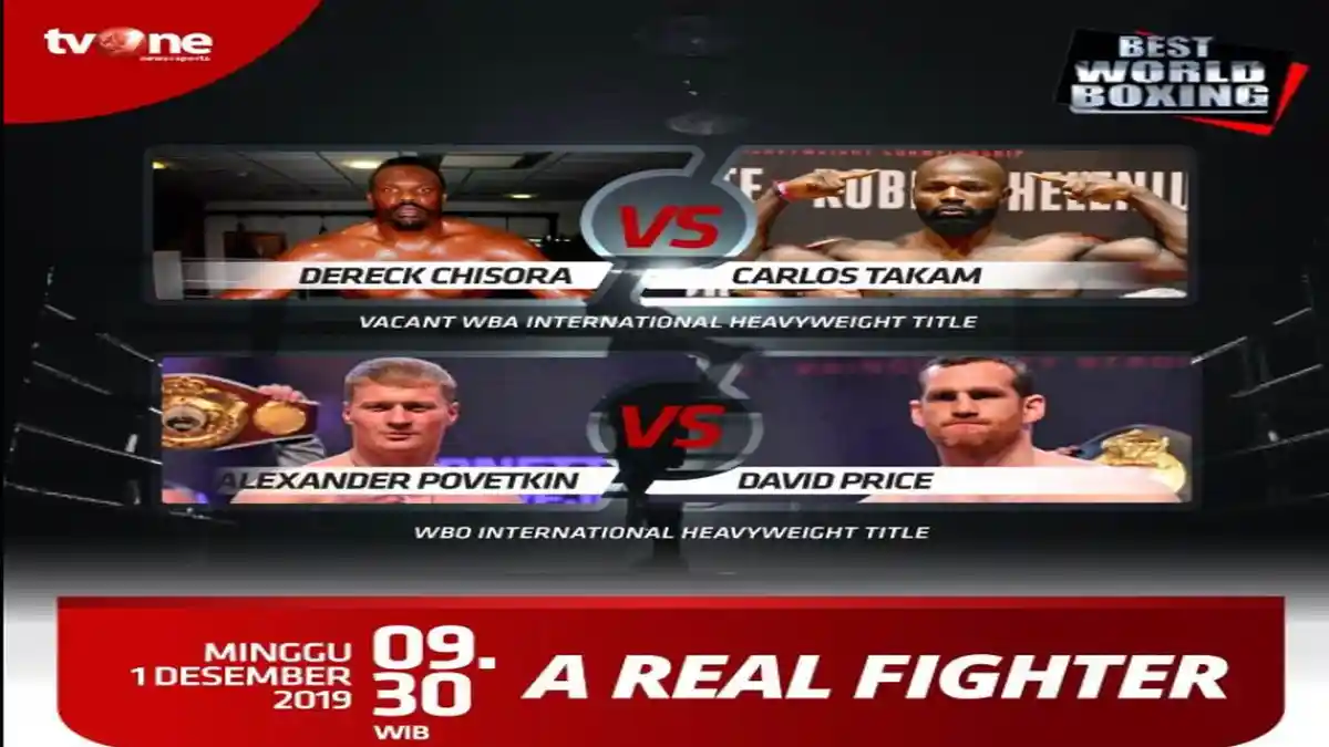 Jadwal Tinju Dunia Minggu 1 Desember 2019 di TVOne Mulai Jam 09.30 WIB