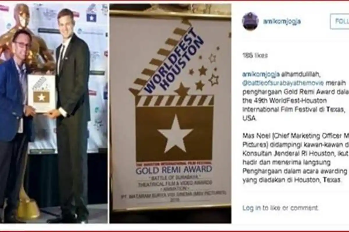 Battle of Surabaya Raih Gold Remi Award 2016 di Houston, Texas