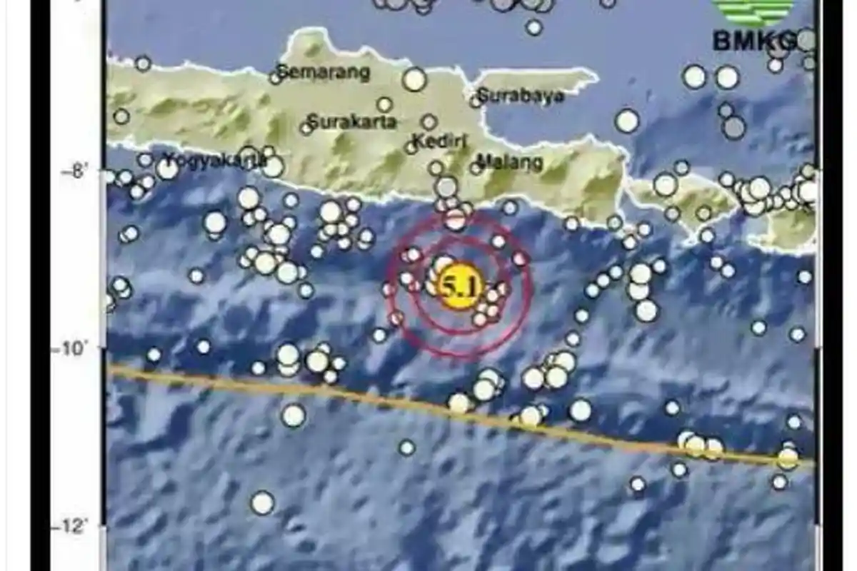 Gempa Hari Ini Guncang Malang dan Pacitan, Bermagnitudo 5,3 dan 4,0