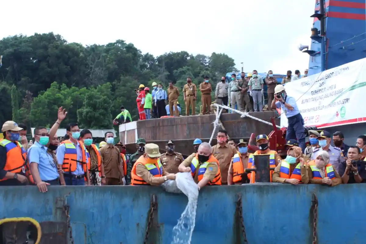 Tingkatkan Pendapatan Nelayan, Gubernur Jambi Bersama PT LPPPI dan PT WKS Sebar Ribuan Benih Ikan