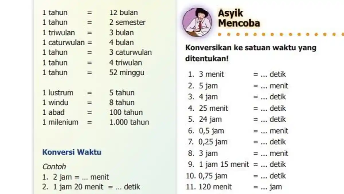 Kunci Jawaban Matematika Kelas 5 Halaman 47, Cara Menghitung Satuan Waktu dengan Benar