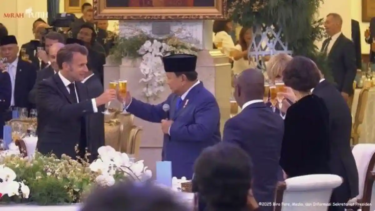 Istana Bantah Isu Minuman Beralkohol, Tegaskan Prabowo dan Macron Bersulang dengan Sari Apel