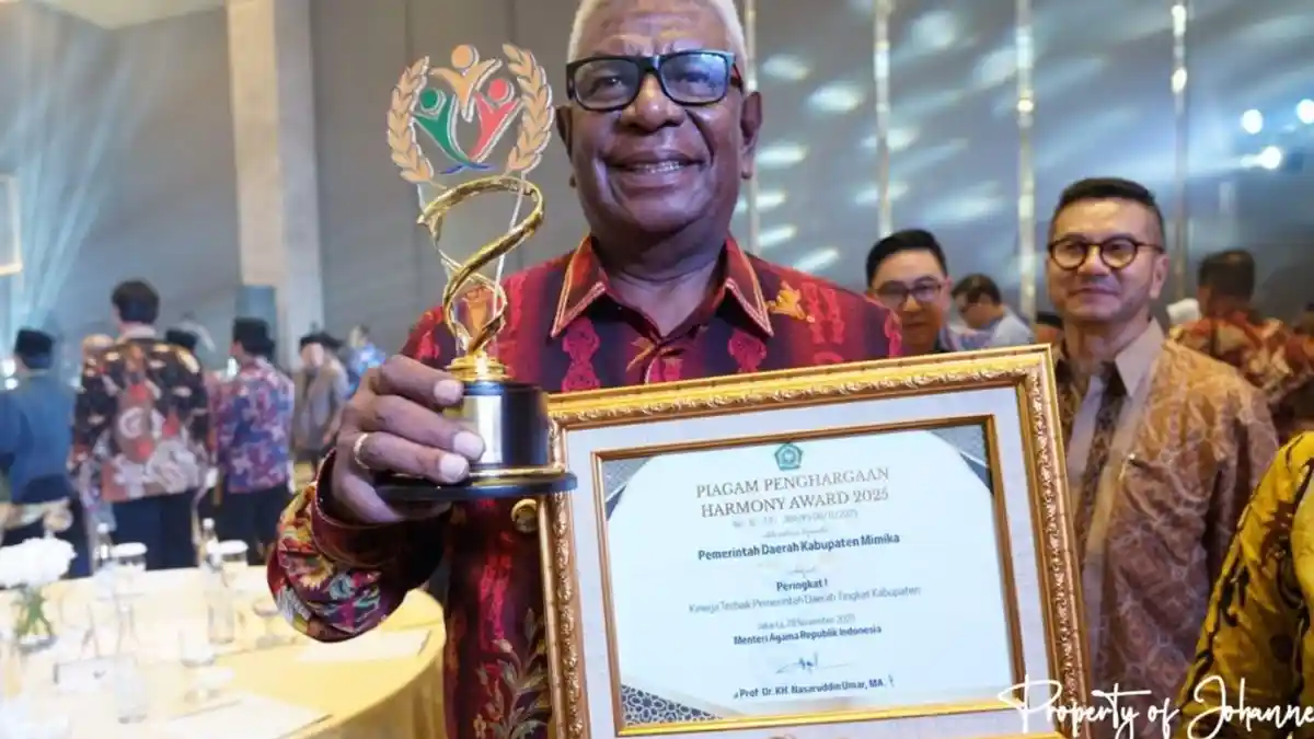 Ajang Harmony Awards 2025, Pemkab Mimika Raih Dua Penghargaan Sekaligus 