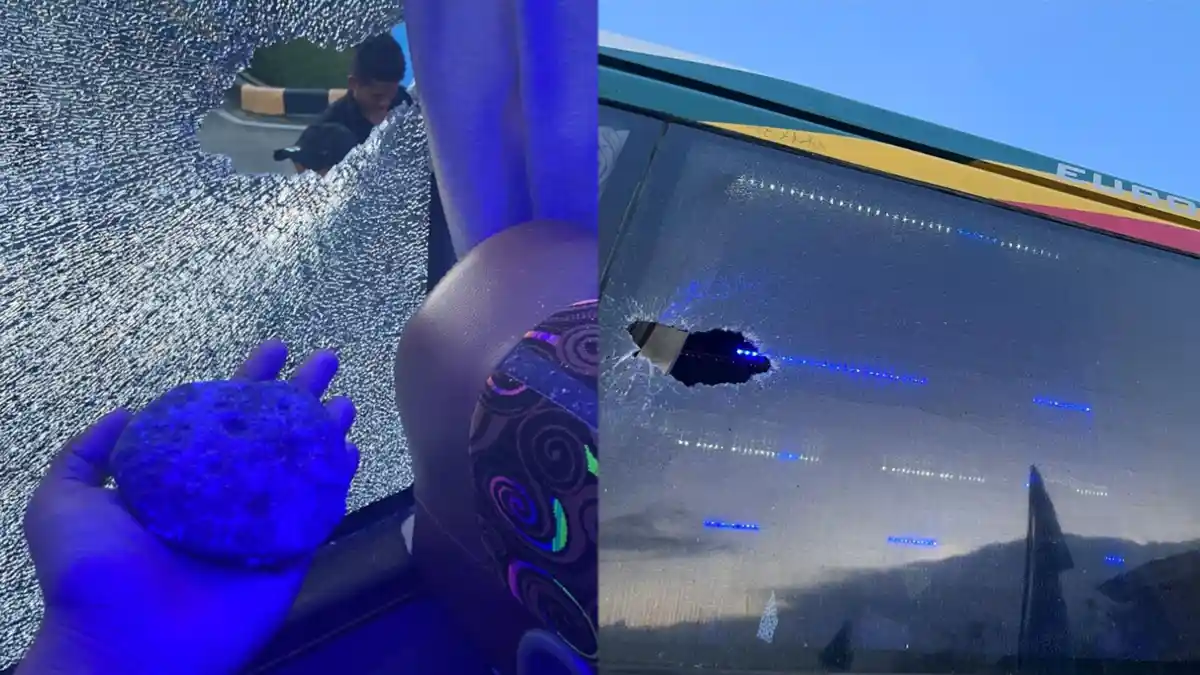 Kaca Bus Tim Persiraja Pecah Terkena Lemparan Usai Laga Lawan Sada Sumut di Lubuk Pakam