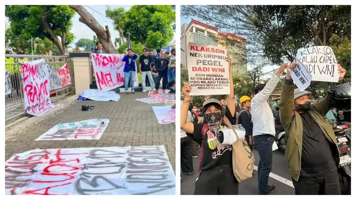 Demo Aliansi Wonosobo Melawan Vs Indonesia Sekarat di Surabaya - Tribunnews.com