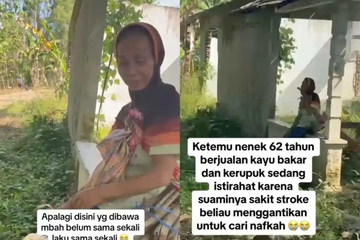 Kisah Pilu Nenek Jualan Kayu Bakar dan Kerupuk Keliling Desa, Cari Nafkah Gantikan Suami yang Stroke
