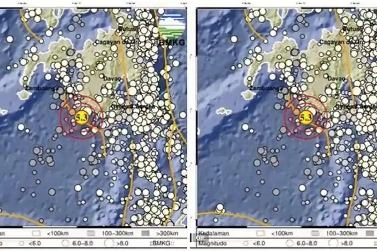 Baru Saja, Gempa Magnitudo 5.3 di Tahuna Sulawesi Utara, Info BMKG: Tak Berpotensi Tsunami