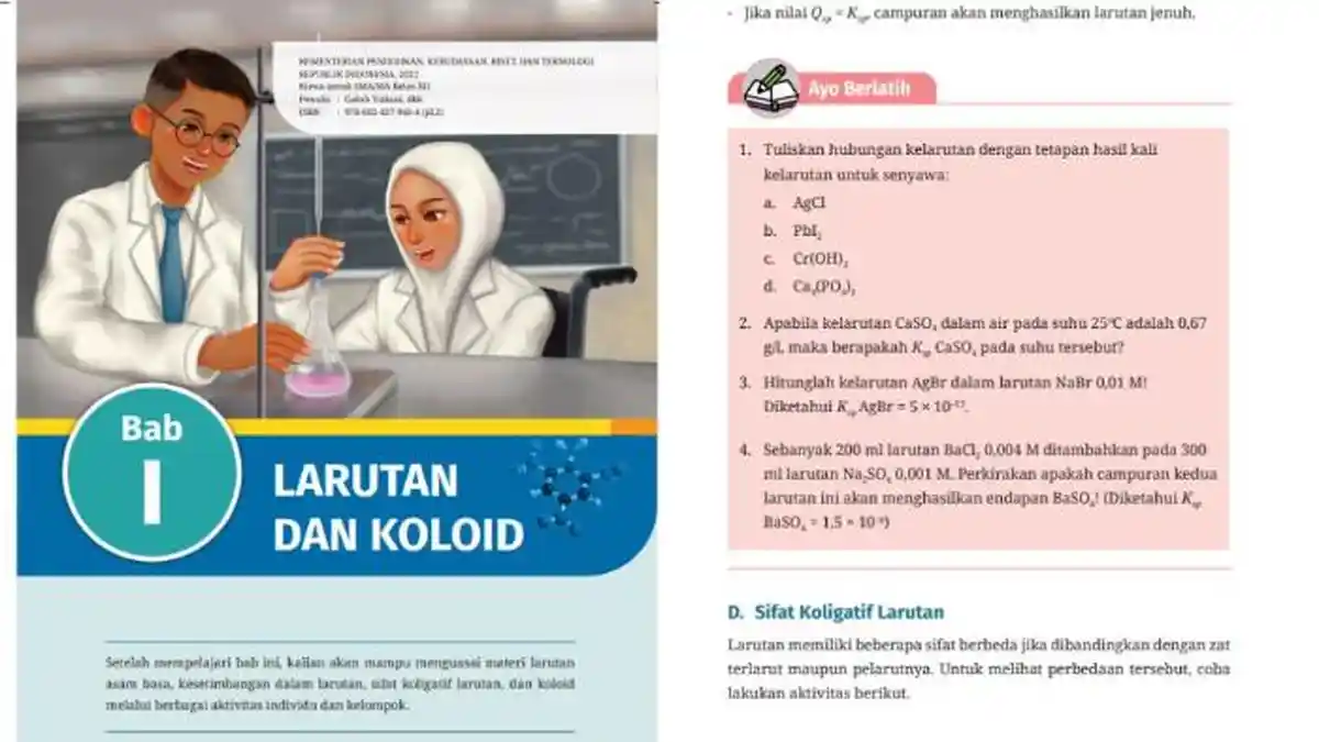 Kunci Jawaban Kimia Kelas 12 Halaman 38 Kurikulum Merdeka Bab 1: Ayo Berlatih
