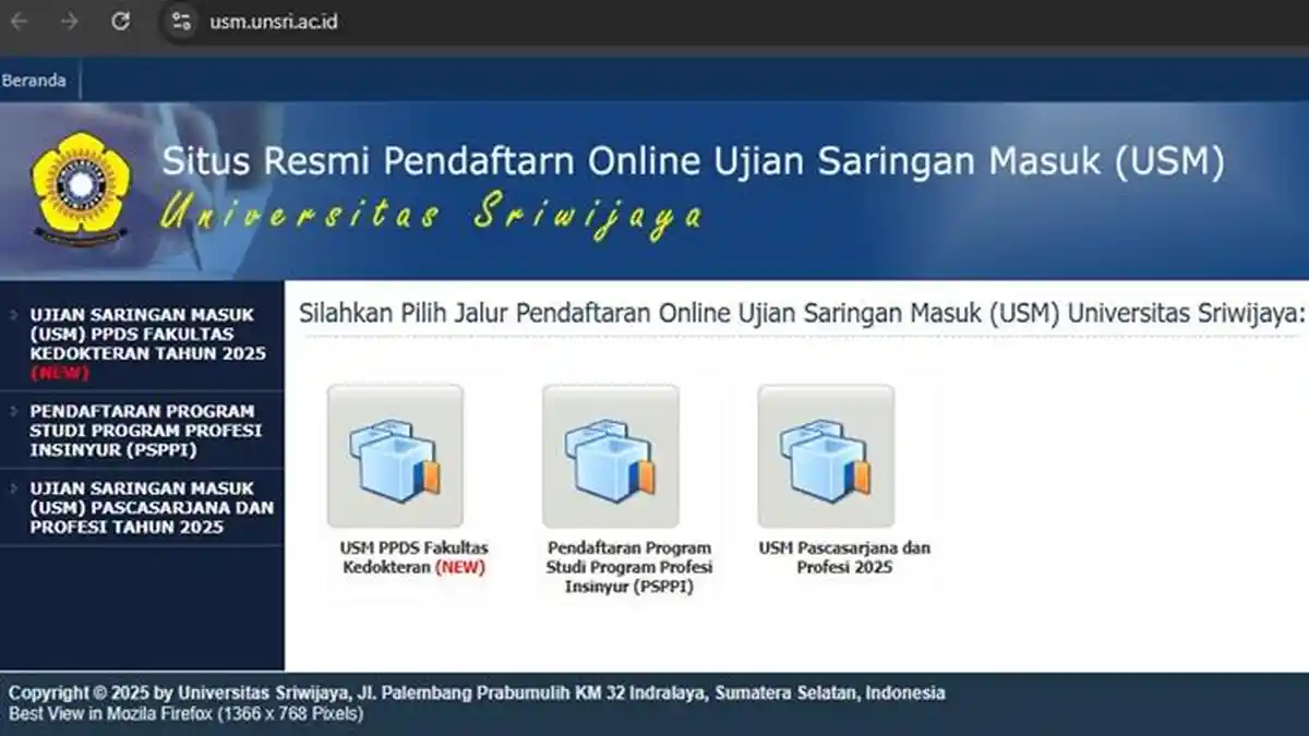 Kapan Seleksi Mandiri Unsri 2025 Dibuka? Mulai Tahun ini Berlaku Jalur ...