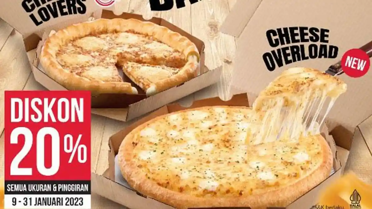 Promo Pizza Hut Hari Ini 10 Januari 2023, Diskon 20 Persen untuk Cheese Lovers