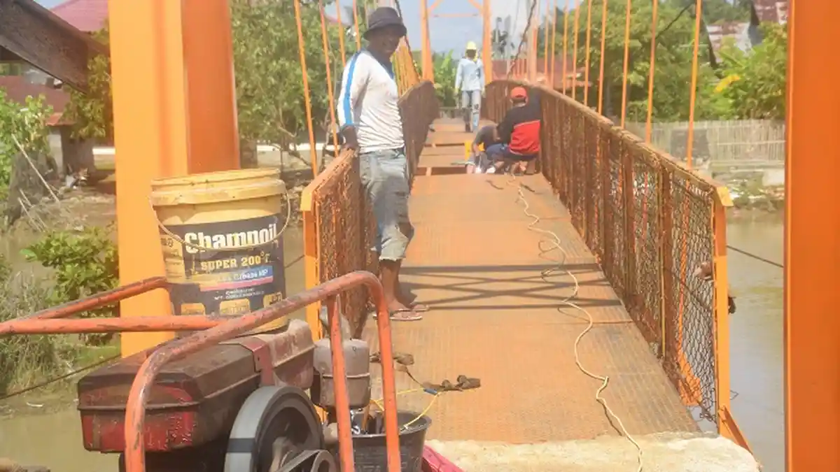 Jembatan Tanjong Krueng-Ie Leubeue Kembang Tanjong, Pidie Sudah Diperbaiki