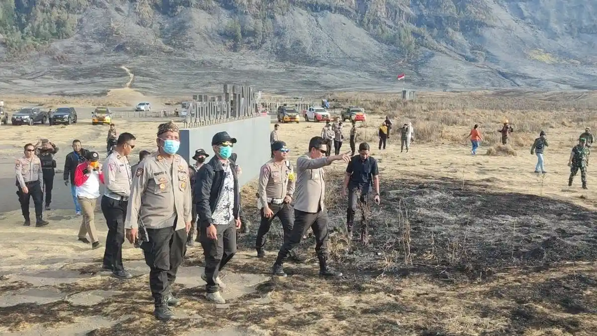 Polres Probolinggo Kembali Lakukan Olah TKP Kebakaran Bukit Teletubbies Gunung Bromo