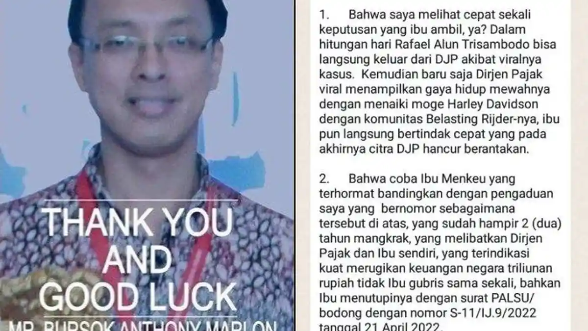 Sentil Sri Mulyani setelah Bubarkan Moge, Ini Sosok Bursok Anthony ASN DJP yang Viral di Twitter