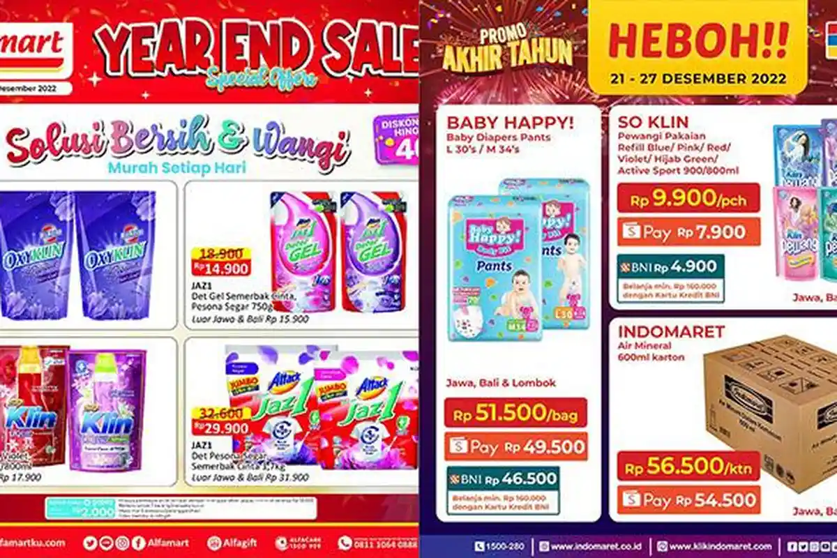 Promo Indomaret dan Alfamart Hari Ini Jumat 23 Desember 2022: Diskon Akhir Tahun Deterjen So Klin