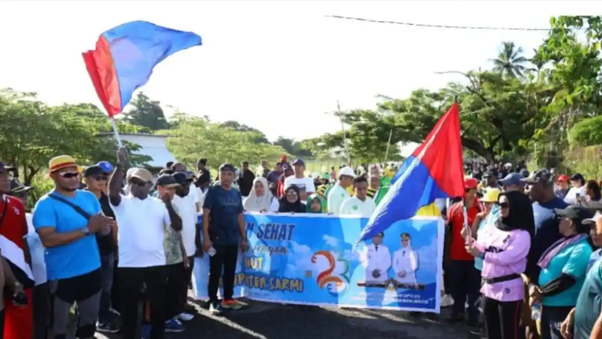 Pemkab Sarmi Gelar Jalan Sehat dan Pembagian Hadiah Dalam Rangka HUT ke-23