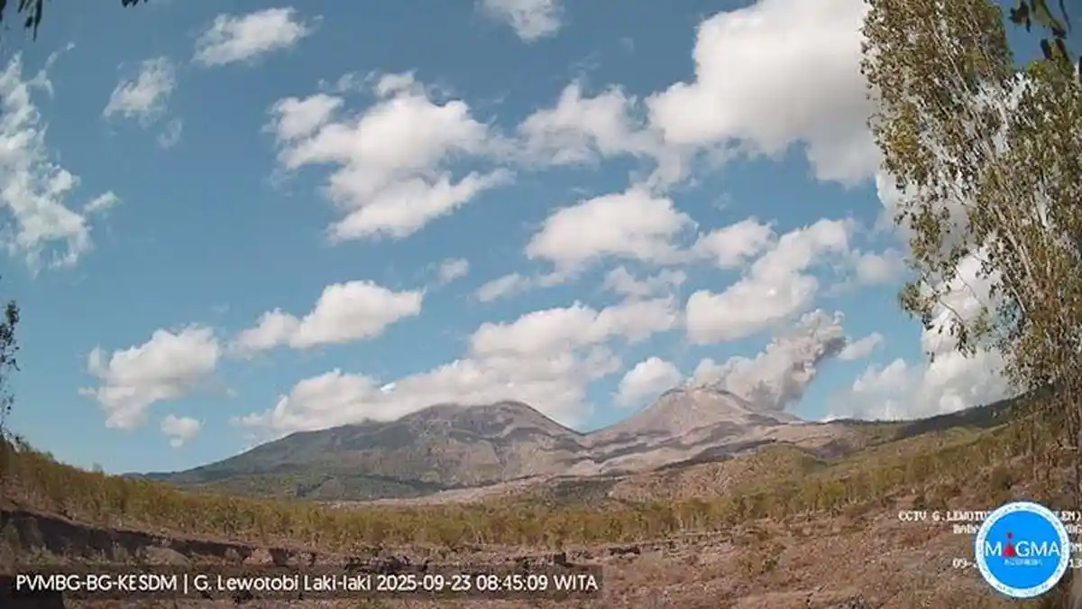 Gunung Api Lewotobi Laki-laki Meletus Pagi Ini, Tinggi Kolom 1.500 Meter