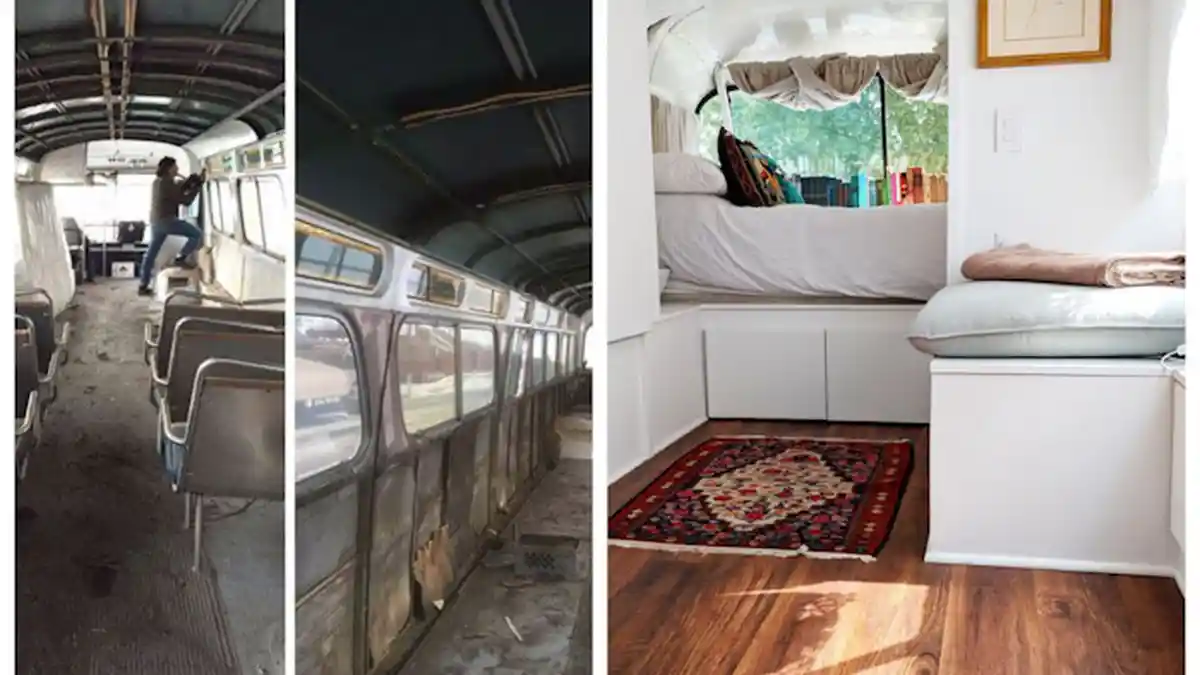INSPIRATIF - Wanita Ini Sukses Ubah Bus Tua Jadi Rumah Nyaman, Butuh 3 Tahun Memodifikasinya