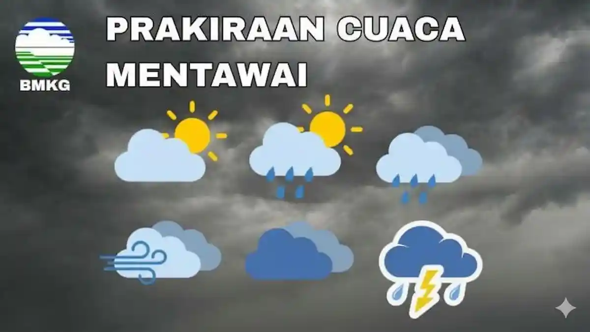 Cuaca Mentawai Sabtu 16 Mei 2026: BMKG Minangkabau Prediksi Hujan Ringan Malam-Dini Hari