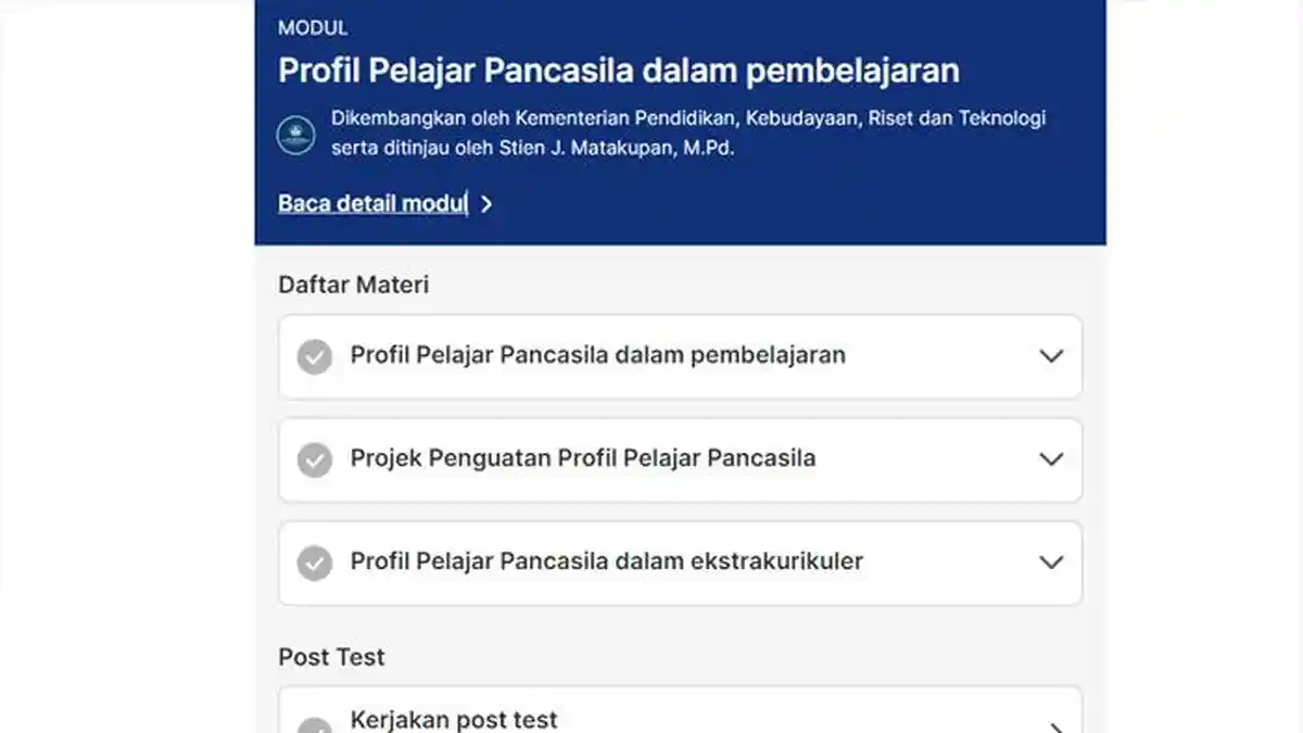 Kunci Jawaban Post Test Modul 8 Profil Pelajar Pancasila dalam Pembelajaran PMM Terbaru 2024!