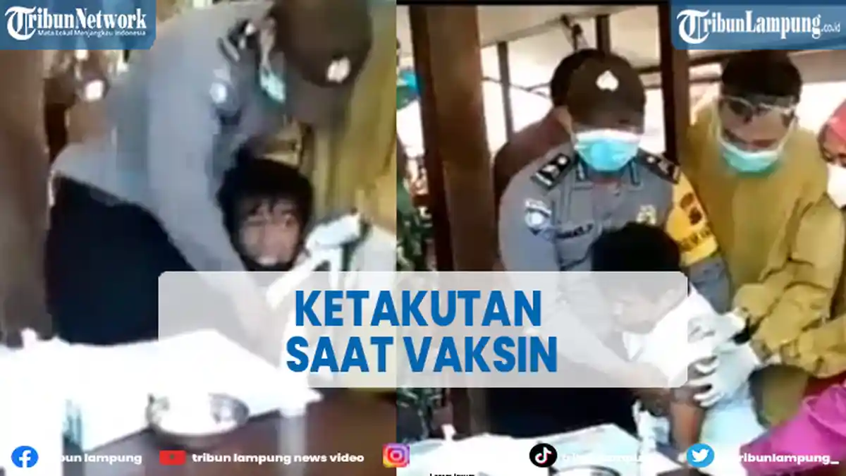 Pria Bertato Harus Dipegangi Banyak Orang, Ketakutan saat Vaksin