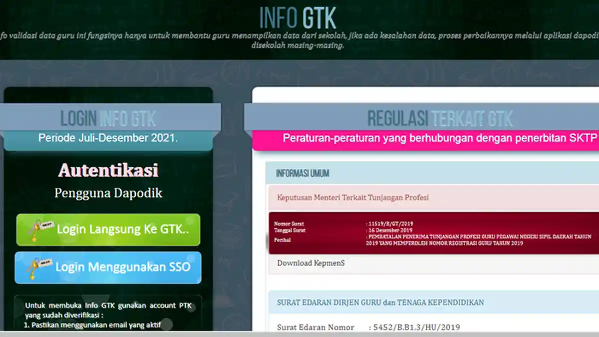Cara Cek INFO GTK Periode Januari - Juni 2022 di Laman info.gtk.kemdikbud.go.id
