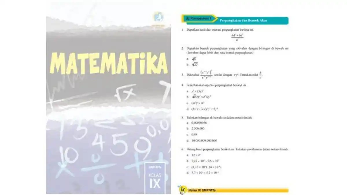 Kunci Jawaban Matematika Kelas 9 SMP Halaman 58 dan 59, Hitung Hasil Operasi Perpangkatan