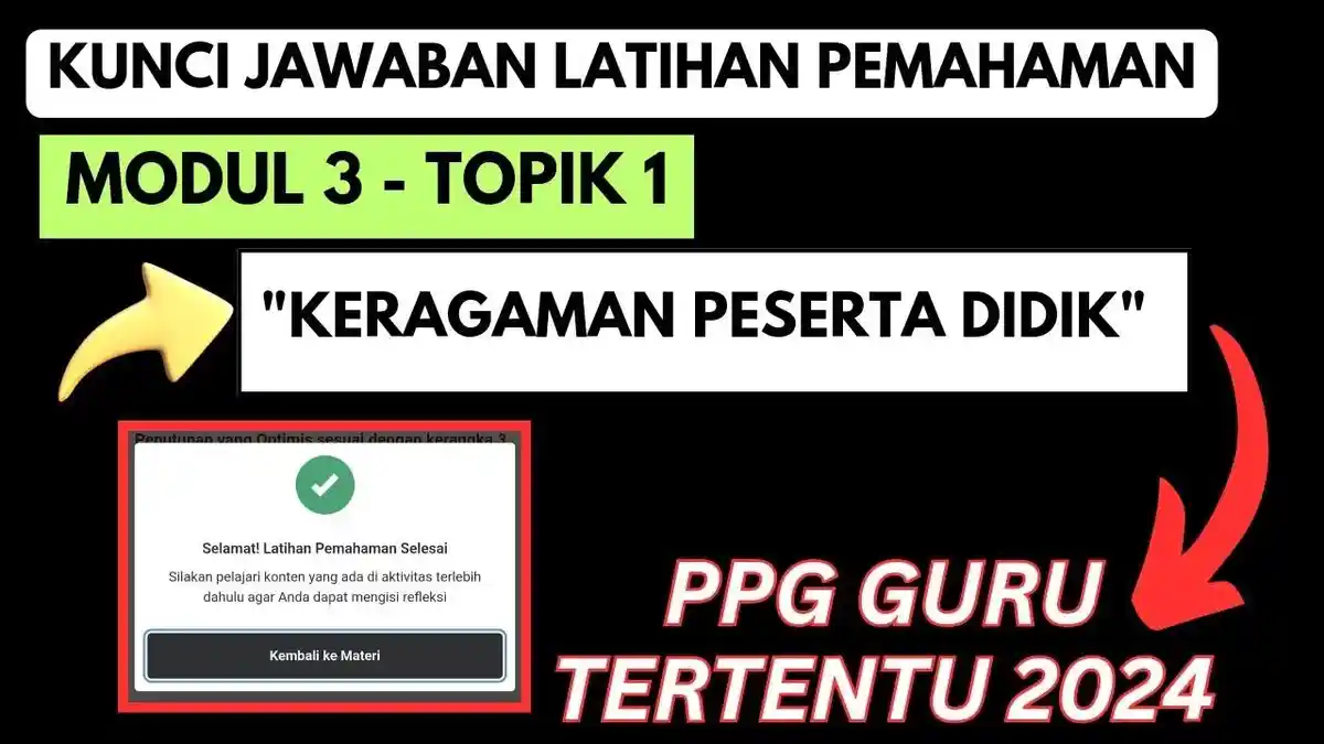 Jawaban Latihan Pemahaman & Cerita Reflektif Modul 3 PPABK Topik 1 Keragaman Peserta Didik, PPG