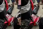 Pengendara Motor Ditabrak di Terminal Pasar Laino Raha Sulawesi Tenggara, Terjatuh hingga Terseret