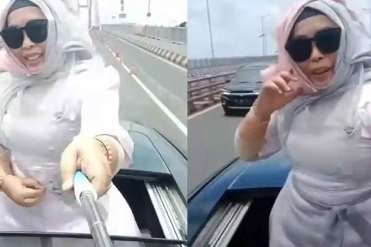 Emak-emak yang Viral Ngevlog di Sunroof Mobil Serahkan Diri ke Polres, Akhirnya Minta Maaf & Khilaf