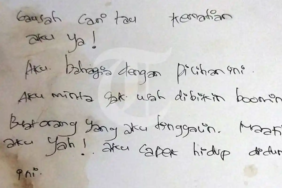 Pesan Menyayat Hati Mahasiswi Udinus Tewas di Kos Tembalang : Maafin Eca Mah Yah Memilih Jalan Ini!