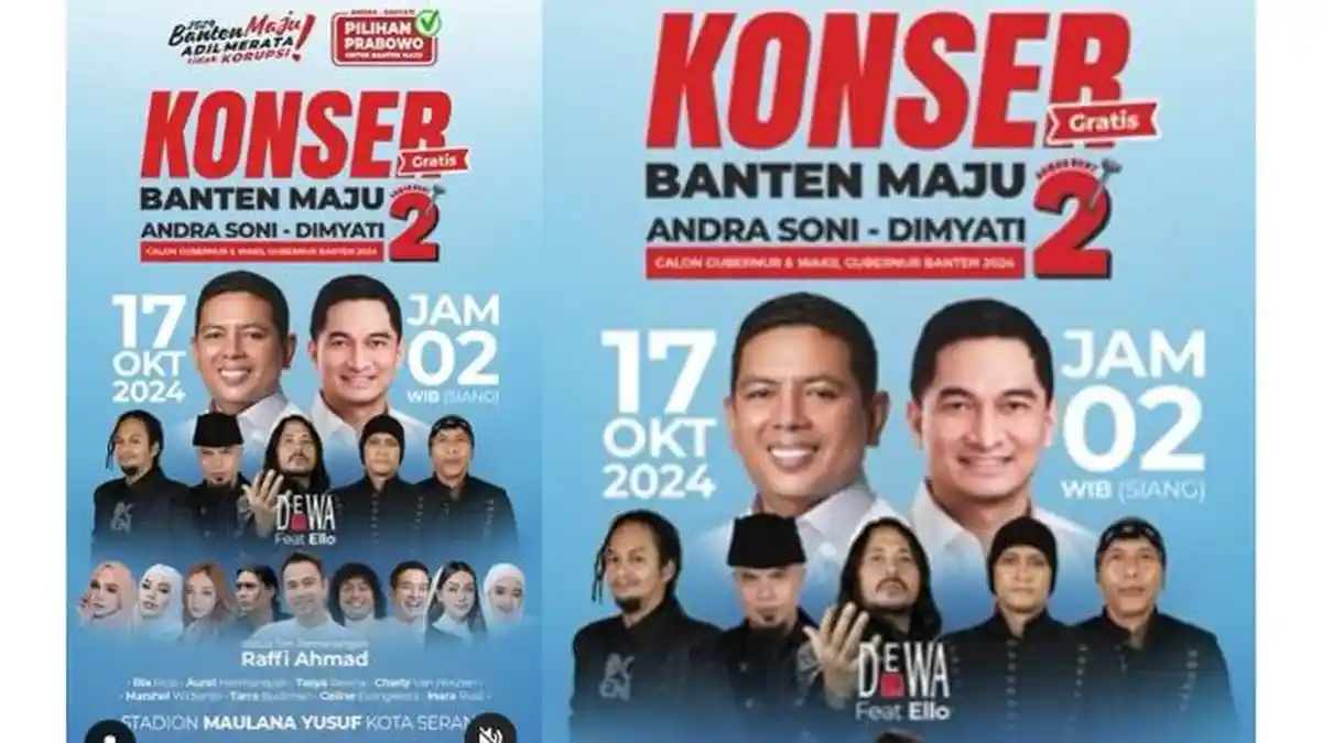 Ada Dewa 19 Hadir di Konser Banten Maju di Stadion Ciceri Siang Ini: Gratis untuk Umum!