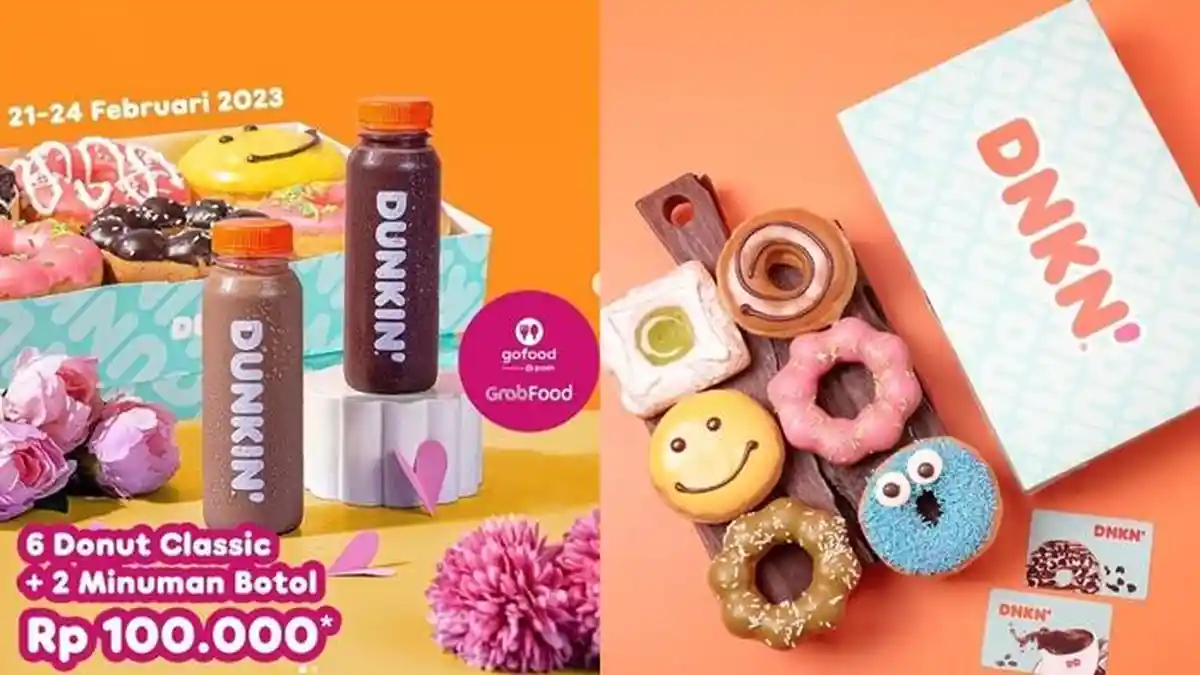 6 Donat dan 2 Minuman Botol Rp 100.000 Pesan Lewat Ojol, Cek Promo Dunkin Donuts Februari 2023