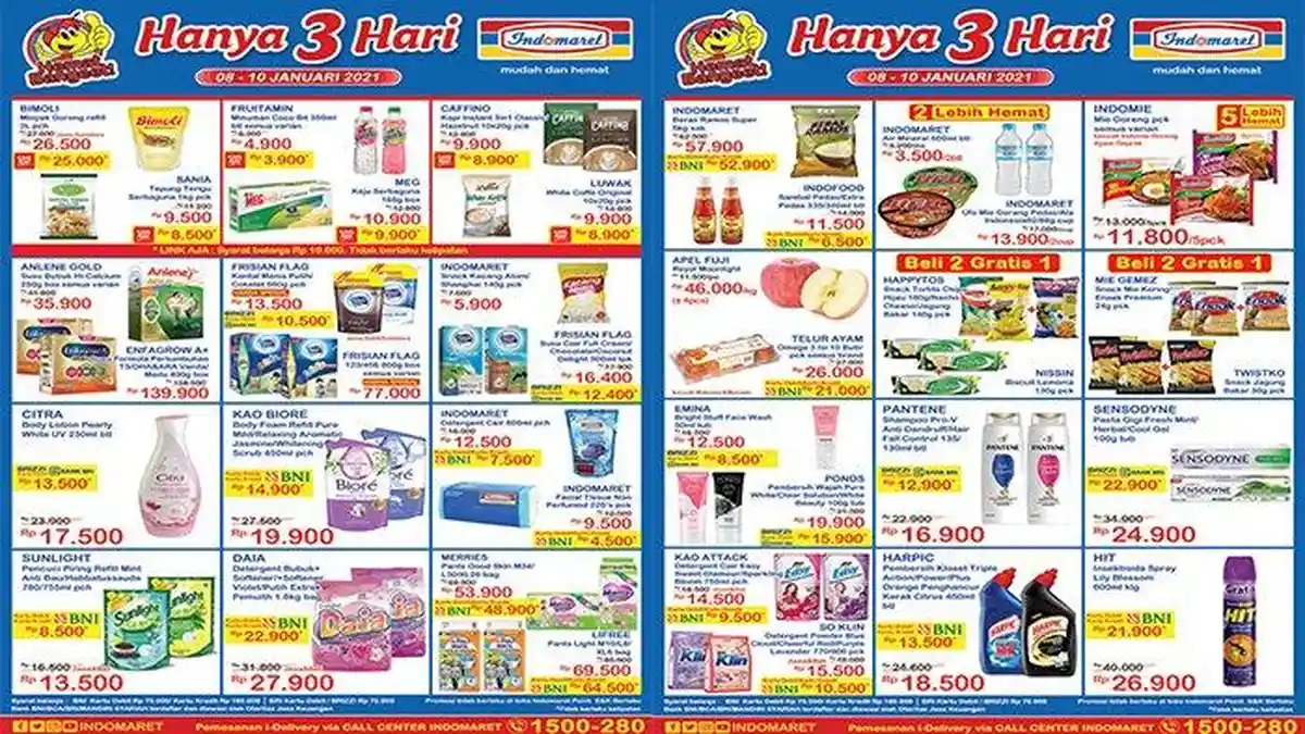 Promo JSM Indomaret Hari Ini 8 Januari 2021, Diskon Popok Hingga Snack Beli 2 Gratis 1