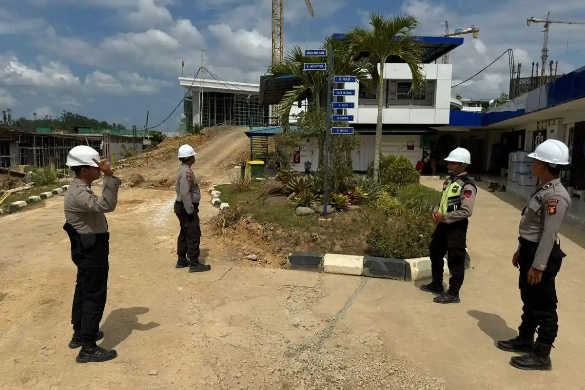 Pengamanan Bandara VVIP IKN Nusantara Diperkuat, Puluhan Personel Patroli Pos Proyek KIPP IKN