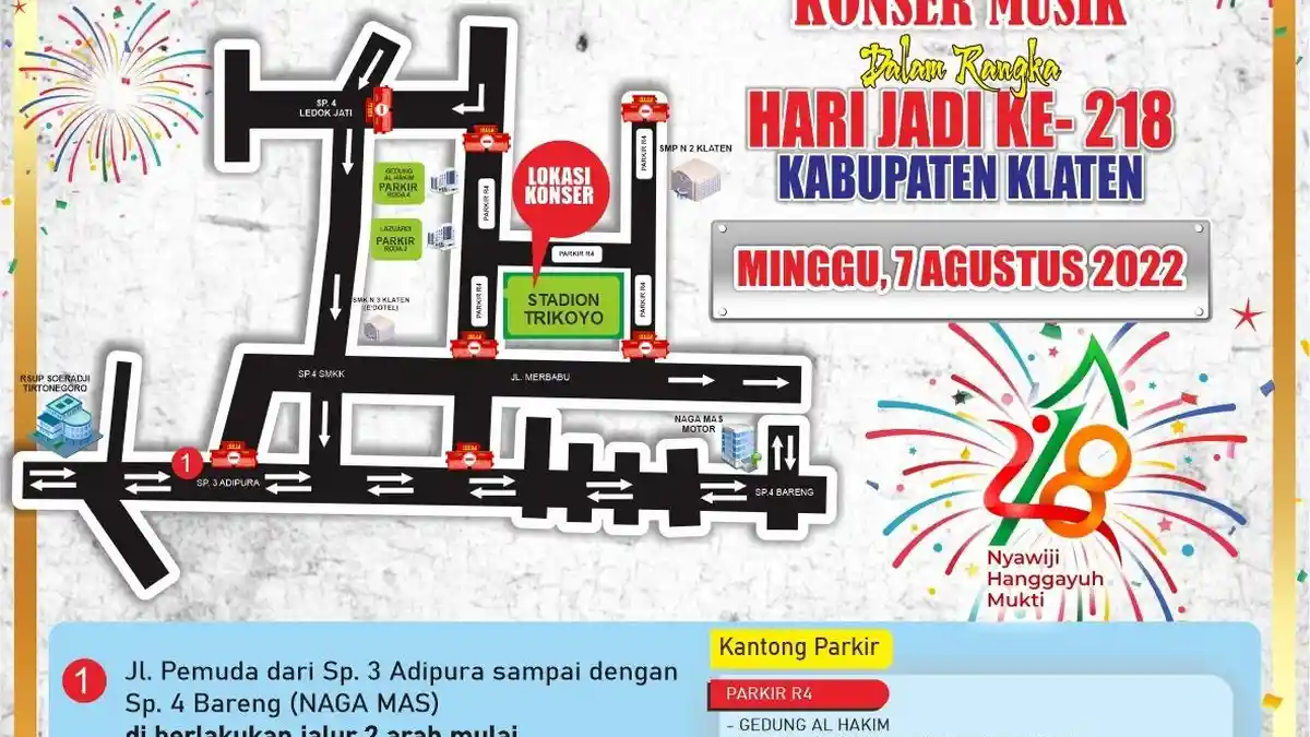 Ada Konser Ndarboy Genk, Simak Ruas Jalan yang Bakal Dilakukan Pengalihan Arus Lalu Lintas