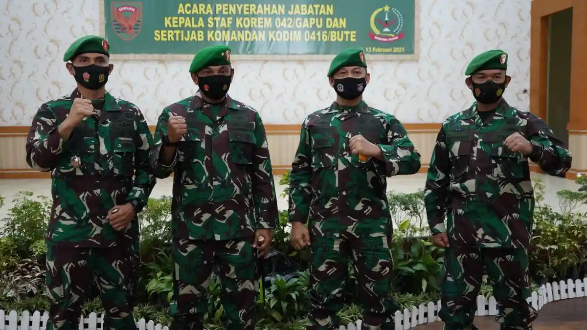 Pimpin Sertijab Kasrem dan Dandim Bute, Danrem 042 Gapu: Prajurit Harus Siap Dipindahkan