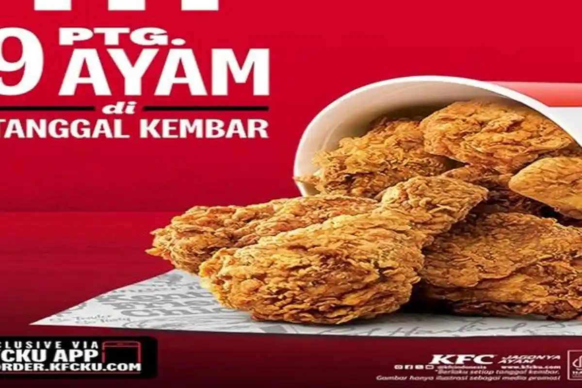 Promo KFC Spesial di Tanggal Cantik, 9 Potong Ayam Goreng Cuma Rp 100 Ribu