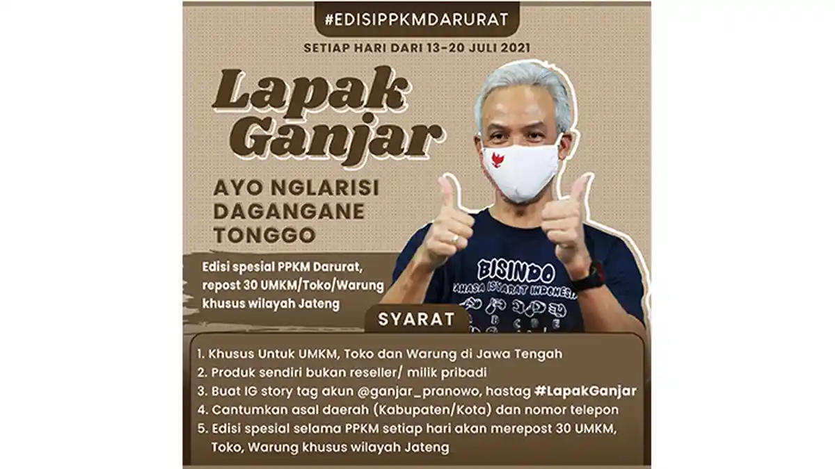 Lapak Ganjar Dibuka Setiap Hari, Bisa Dimanfaatkan Seluruh UMKM Jateng, Begini Caranya