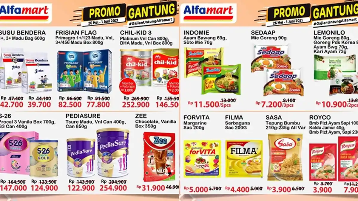 Promo Alfamart 29 Mei 2021, Diskon Susu, Bumbu Dapur dan Pembersih Lantai, Cek Katalog di Sini