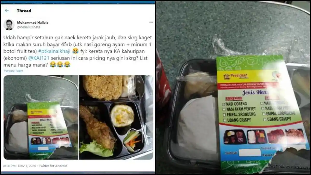 VIRAL Pria Ini Keluhkan Mahalnya Harga Makanan di Kereta Api: Tidak Relevan dengan Harga Tiket