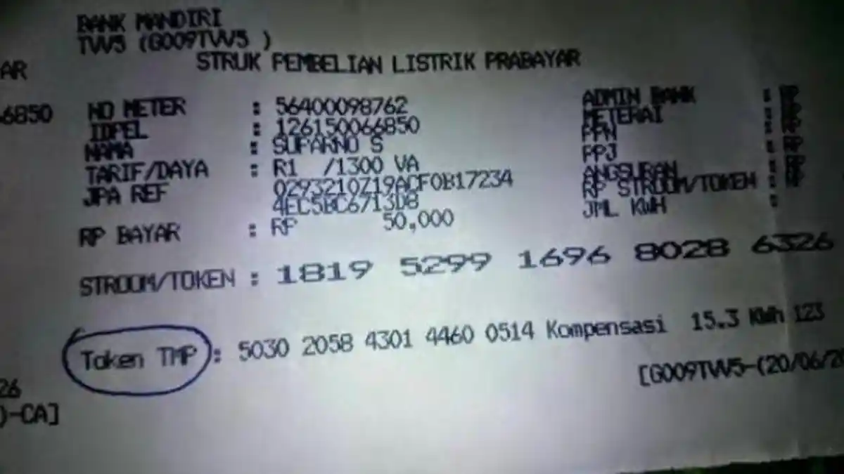 Masukkan Kode TMP Bisa Tambah Kwh
