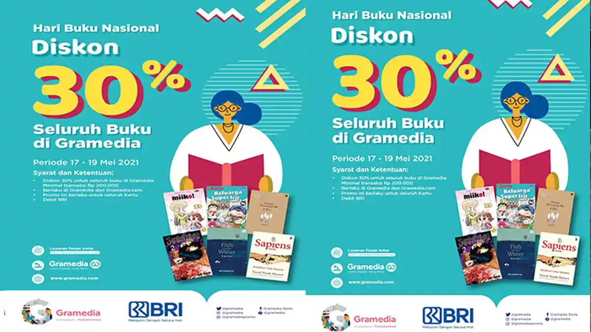 Hari Buku Nasional, Gramedia Berikan Diskon hingga 30 Persen