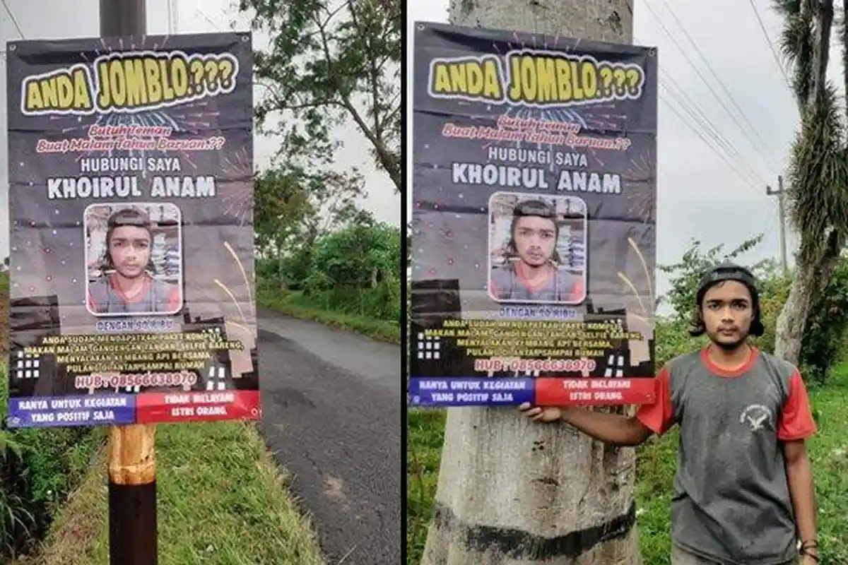 Cerita di Balik Viral Spanduk Pemuda Buka Jasa Temani Malam Tahun Baru